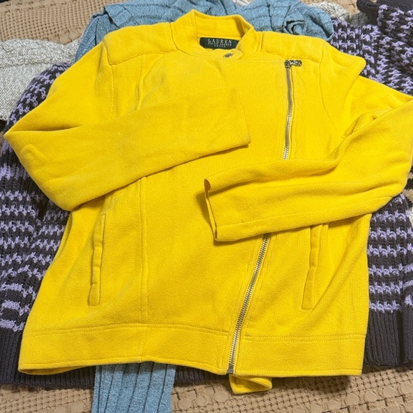 Lauren Ralph Lauren Sweaters - Lauren Ralph Lauren yellow moto jacket…sweater